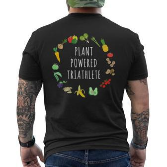 Plant-Powered Triathlete Vegetarian Vegan Triathlete Men's T-shirt Back Print - Monsterry UK