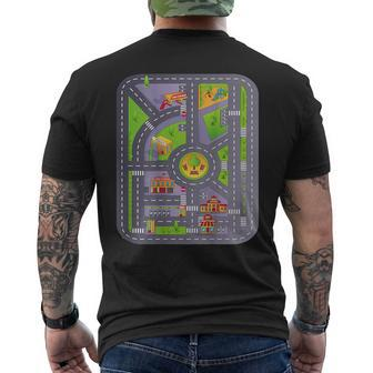 Play Cars On Daddy's Back Race Track On Back Men's T-shirt Back Print - Monsterry UK