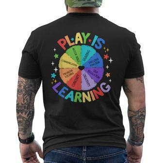 Play Is Learning Teachers Preschool Kindergartner Men's T-shirt Back Print | Mazezy DE