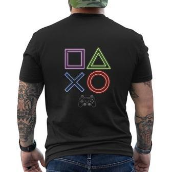 Playstation Boys Gamepad Controller Buttons Graphic Icons Mens Back Print T-shirt - Thegiftio UK