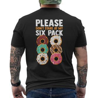 Please Don't Stare At My Six Pack Fake Muscle Donuts Abs Gym Men's T-shirt Back Print - Monsterry UK