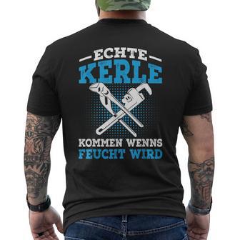 Plumber Slogan Wet Installer T-Shirt mit Rückendruck - Geschenkecke