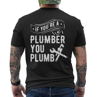A Plumber Plumb Plumbing Men's T-shirt Back Print | Mazezy