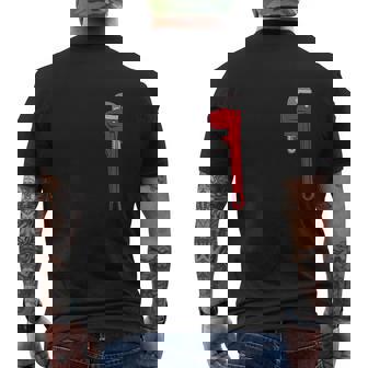 Plumber Tool Plumbing Pipe Wrench Apparel Item Mens Back Print T-shirt - Thegiftio UK