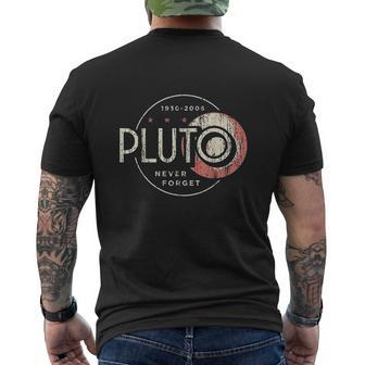 Pluto Never Forget Retro Style Science Space Mens Back Print T-shirt - Thegiftio UK