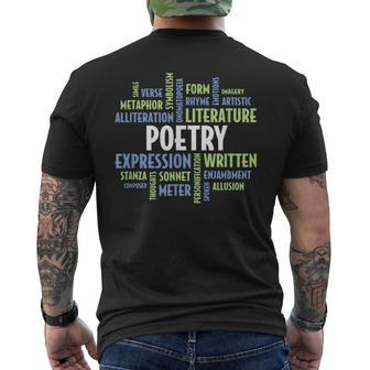 Poetry Quotes For Poets Who Love Writing And Poem Writers Men's T-shirt Back Print - Thegiftio UK