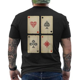 Poker Texas Hold'em Gambling Casino 4 Aces Poker Men's T-shirt Back Print - Monsterry CA