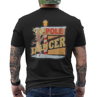 Pole Dancing Naughty Reindeer Men's T-shirt Back Print - Monsterry DE