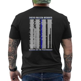 Police 2020 Fallen Heroes Blessed Are The Peacemakers Mens Back Print T-shirt - Thegiftio UK