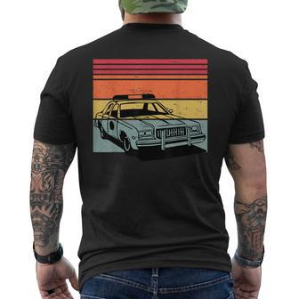 Police Car Tv Cop Shows Vintage Retro 70S & 80'S Sunset Men's T-shirt Back Print - Monsterry CA