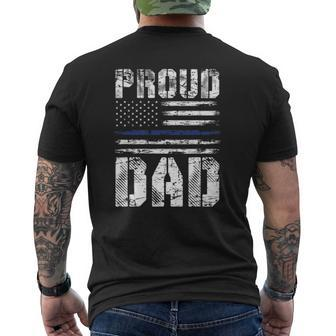 Police Officer Father's Day Us Pride Police Mens Back Print T-shirt | Mazezy CA