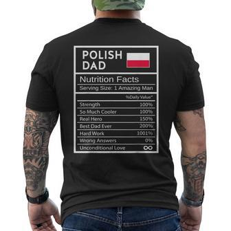 Polish Dad Nutrition Facts National Pride For Dad Men's T-shirt Back Print - Monsterry