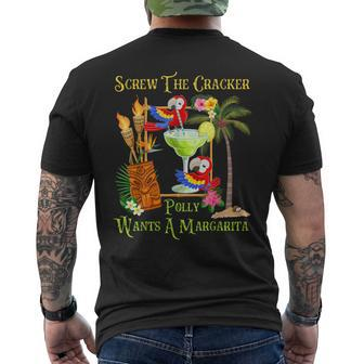 Polly Wants A Margarita Tropical Vacation Parrot Group Men's T-shirt Back Print | Seseable CA