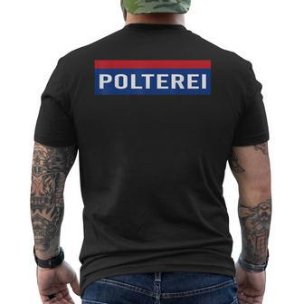 Polterei Stag Night Fun Police Black T-Shirt mit Rückendruck - Seseable