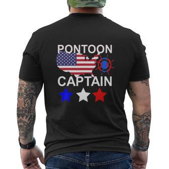 Pontoon Captain American Boating Flag Dad Grandpa Shirt Mens Back Print T-shirt - Thegiftio