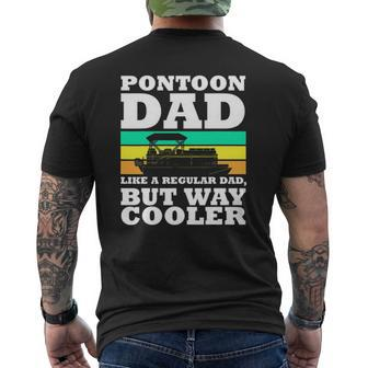 Pontoon Dad Boat Captain Fathers Day Boating Mens Back Print T-shirt | Mazezy