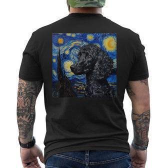 Poodle Dog Van Gogh Style Starry Night Men's T-shirt Back Print - Monsterry CA