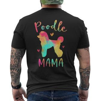 Poodle Mama Colorful Poodle Dog Mom Men's T-shirt Back Print | Mazezy
