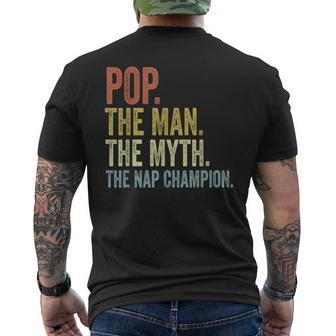 Pop The Man The Myth The Nap Champion Father's Day Pop Men's T-shirt Back Print - Monsterry DE