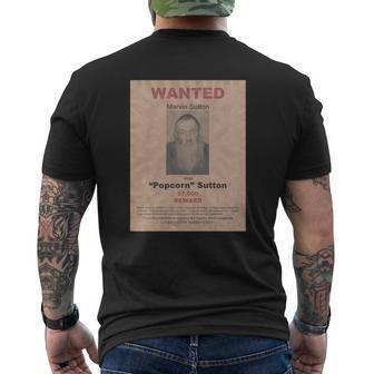 Popcorn Sutton Wanted Poster Shirt Mens Back Print T-shirt - Thegiftio UK