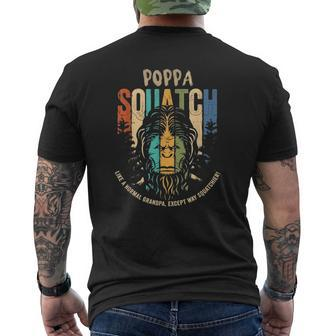 Poppa Squatch Bigfoot Sasquatch Fathers Day Mens Back Print T-shirt | Mazezy