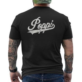 Poppi Retro Style Father's Day For Poppi Grandpa Mens Back Print T-shirt | Mazezy DE