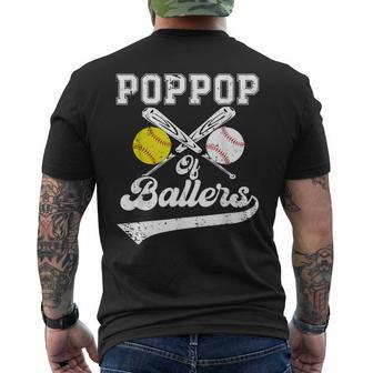 Poppop Of Ballers Softball Baseball Player Father's Day Men's T-shirt Back Print - Monsterry DE