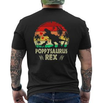 Poppysaurus Father's Day rex Daddy Saurus Men Mens Back Print T-shirt | Mazezy