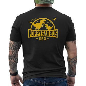 Poppysaurusrex Dinosaur Dada Papa Men Boy Family Matching Mens Back Print T-shirt | Mazezy