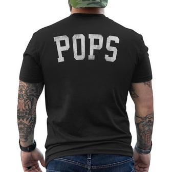 Pops Classic Bold Font Father's Day Pops Men's T-shirt Back Print - Monsterry AU