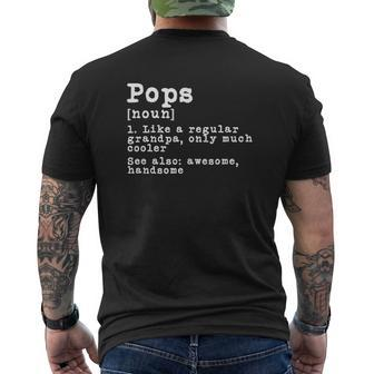 Pops Definition Grandpa Grandfather Novelty Mens Back Print T-shirt - Thegiftio UK