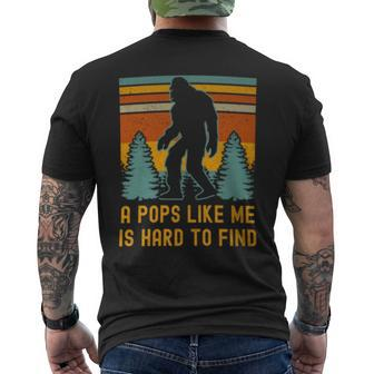 A Pops Like Me Is Hard To Find Bigfoot Dad Bigfoot Grandpa Men's T-shirt Back Print - Monsterry