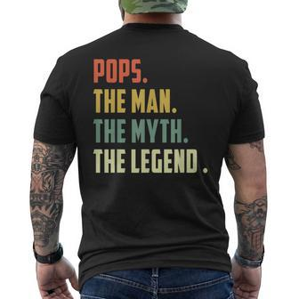 Pops The Man The Myth The Legend Father's Day Men's T-shirt Back Print - Monsterry CA