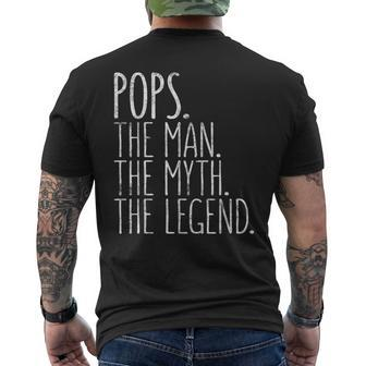 Pops The Man The Myth The Legend Fathers Day Men's T-shirt Back Print - Monsterry AU