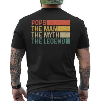 Pops The Man The Myth The Legend Vintage For Pops Men's T-shirt Back Print - Monsterry CA