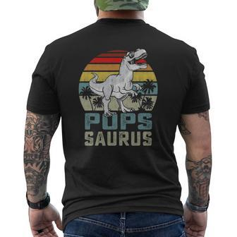 Popssaurusrex Dinosaur Pops Saurus Father's Day Mens Back Print T-shirt | Mazezy