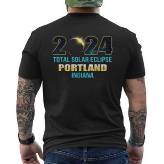 Portland Indiana Total Solar Eclipse 2024 Men's T-shirt Back Print | Mazezy CA