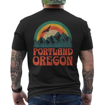 Portland Oregon Blue T-Shirt mit Rückendruck - Seseable