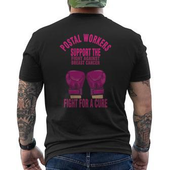 Postal Worker Support The Fight Against Breast Can T-Shirt Mens Back Print T-shirt - Thegiftio UK