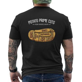 Potato Prime Cuts Vegan Butcher Healthy Food Vegetables Mens Back Print T-shirt - Thegiftio UK