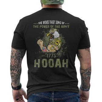 Power Of The Army Hooah Veteran Pride Military Men's T-shirt Back Print - Monsterry CA