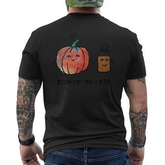 Power Couple Cute Pumpkin And Spice Men's T-shirt Back Print - Monsterry CA