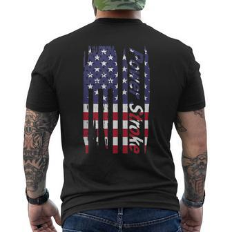 Power Stroke American Flag Men's T-shirt Back Print - Monsterry