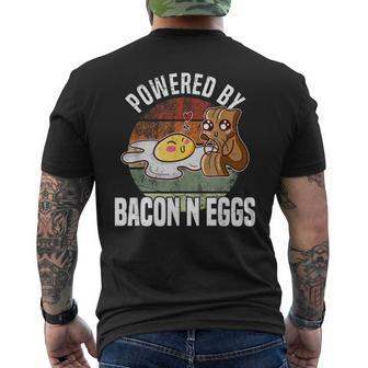 Powered By Bacon And Eggs Bacon Lover Men's T-shirt Back Print - Monsterry