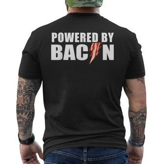 Powered By Bacon Men's T-shirt Back Print - Monsterry