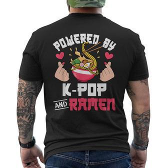 Powered By K-Pop And Ramen Cute Kpop Music Anime Lover Men's T-shirt Back Print - Monsterry