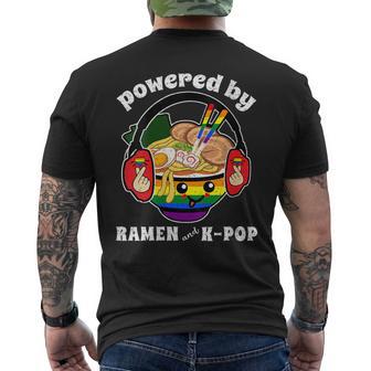 Powered By Ramen And Kpop Lgbt Gay Pride Month Ally Lgbtq Men's T-shirt Back Print - Monsterry