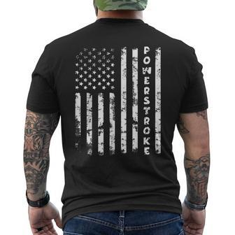 Powerstroke 67 Obs 73 American Flag 60 Car Men's T-shirt Back Print - Monsterry