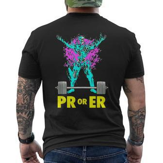Pr Or Er Weightlifting Bodybuilding Workout Musclebuilding Men's T-shirt Back Print - Monsterry