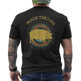 Praise The Lard Bbq Pig & Hog Lovers Vintage Men's T-shirt Back Print - Monsterry DE